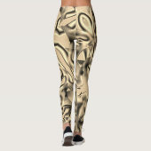 曲線カーキまたはベージュの形状、派手なトーン レギンス (裏面)