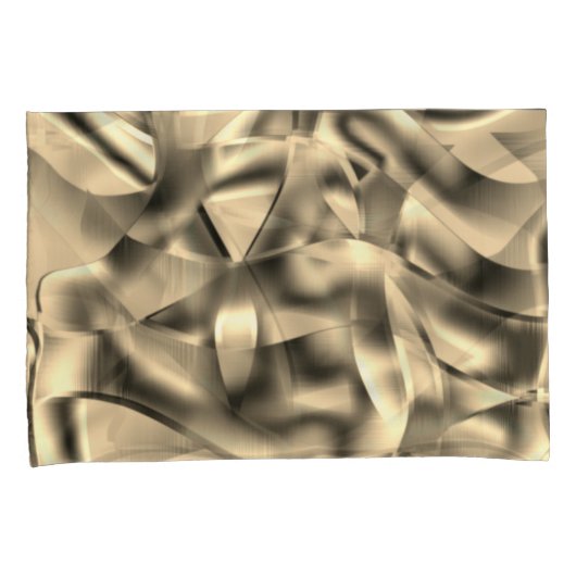 曲線カーキまたはベージュの形状、派手なトーン 枕カバー (正面右)