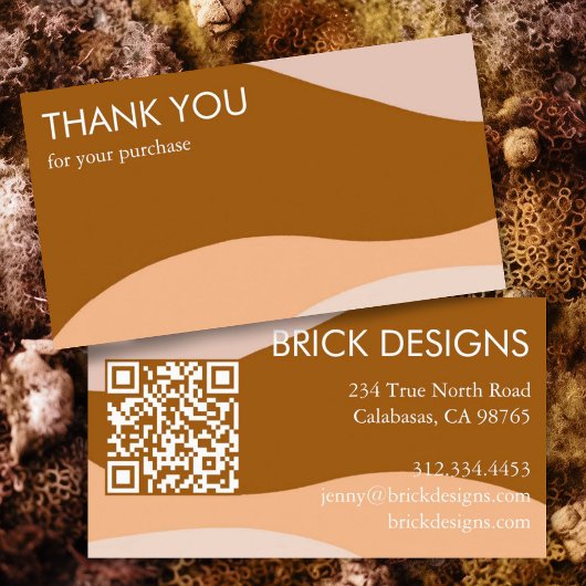 曲線ストライプレトロミニマモダンリストQRコードThx 名刺