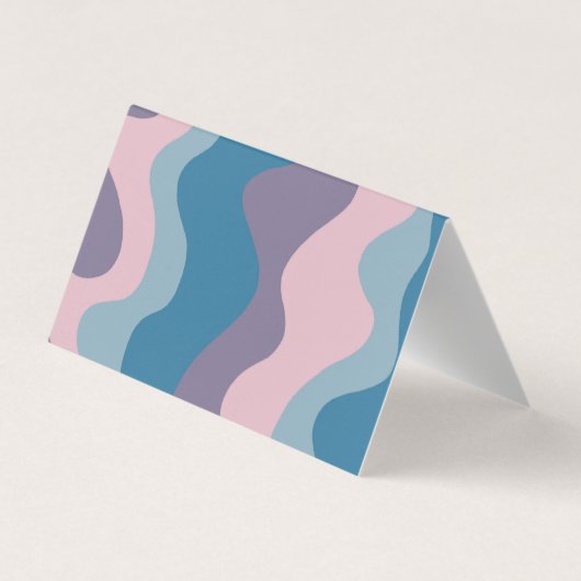 曲線ストライプレトロミニマリスト順ありがとうQR 名刺 (裏面)