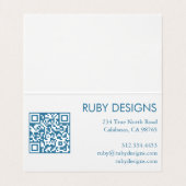 曲線ストライプレトロミニマリスト順ありがとうQR 名刺 (内部フラット)