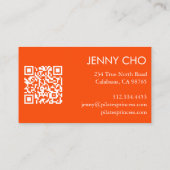 曲線ストライプレトロ抽象芸術オミニマルレモダンンジ 名刺 (裏面)