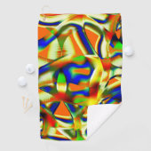 曲線ベージストリップ上のカラーパッチ ゴルフタオル (インサイチュ)