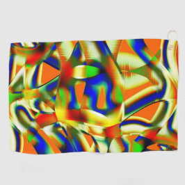 曲線ベージストリップ上のカラーパッチ ゴルフタオル