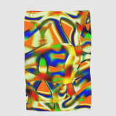 曲線ベージストリップ上のカラーパッチ ゴルフタオル (正面)