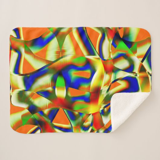 曲線ベージストリップ上のカラーパッチ シェルパブランケット (正面(横))