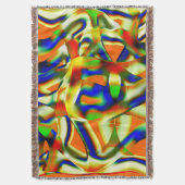 曲線ベージストリップ上のカラーパッチ スローブランケット (正面縦)