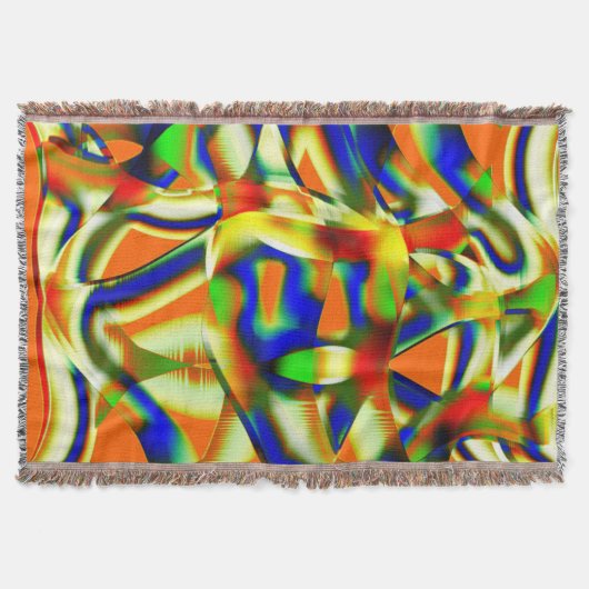 曲線ベージストリップ上のカラーパッチ スローブランケット (正面)