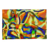 曲線ベージストリップ上のカラーパッチ 枕カバー (正面右)