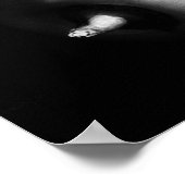 曲線ペッパーのクローズアップ モノクロ写真 ポスター (角)