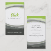 曲線モダンデザインミニマルライムグリーン 名刺 (正面/裏面)