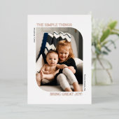 曲線モダンフレーム写真のクリミニマルスマス 箔シーズンカード (立ち正面)