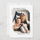 曲線モダン枠1ミニマル写真クリスマス シーズンカード (正面)