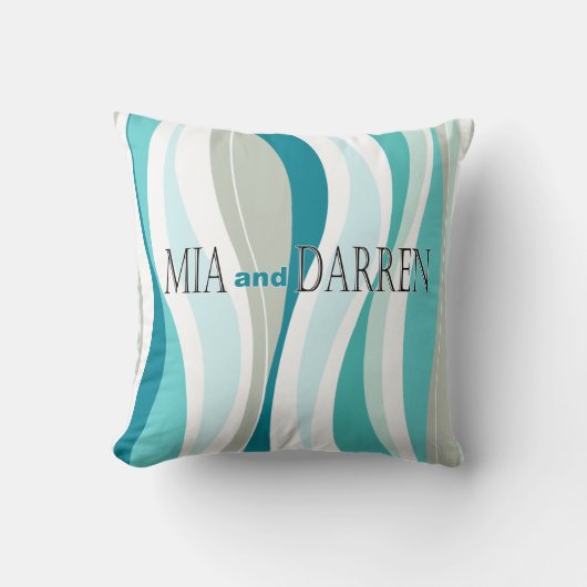 曲線ライン水デザイナー クッション (正面)