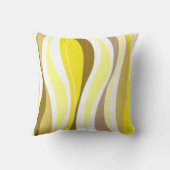 曲線ライン黄色いデザイナー クッション (裏面)