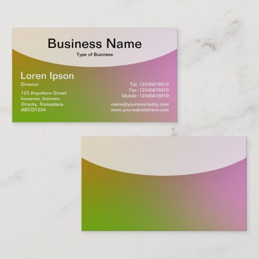 曲線上のトップv4d – ソフトグラデーションの名刺 名刺 (正面/裏面)