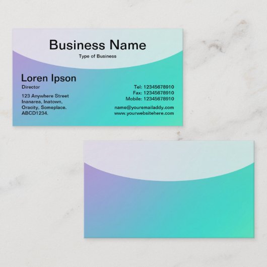 曲線上のトップv4d – ソフトグラデーションの名刺 名刺 (正面/裏面)