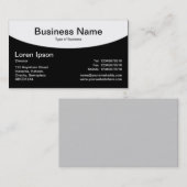 曲線上部 – 黒 名刺 (正面/裏面)