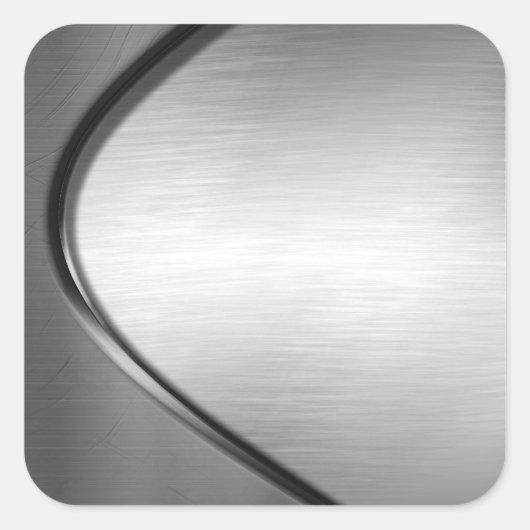 曲線仕上げメタルルックステッカー スクエアシール (正面)