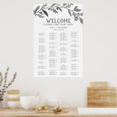 曲線分岐シルバーアルファベット座席表 ポスター (キッチン)