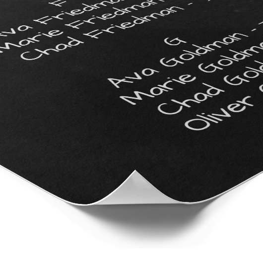 曲線分岐チョークアルファベット座席表 ポスター (角)