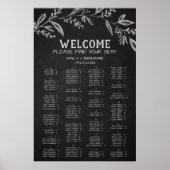 曲線分岐チョークアルファベット座席表 ポスター (正面)