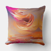 曲線地理渦巻き線(暖かいトーン) クッション (正面)