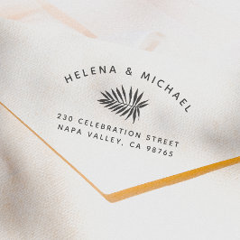 曲線文字カップルナグズパームリーフ差出人住所 セルフインキングスタンプ