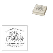 曲線文字ファミリー名クリスマス差出人住所 ラバースタンプ (押印)