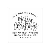 曲線文字ファミリー名クリスマス差出人住所 ラバースタンプ (インプリント)