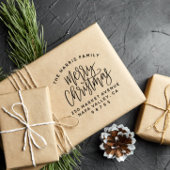 曲線文字ファミリー名クリスマス差出人住所 ラバースタンプ