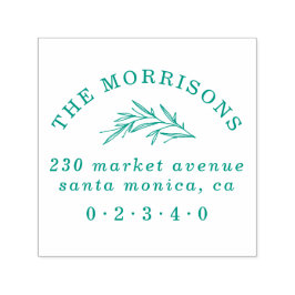 曲線文字ファミリー名&植物学差出人住所 セルフインキングスタンプ