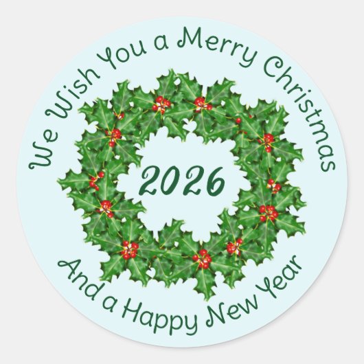 曲線文字ホワイトクリスマス封筒用シール ラウンドシール (正面)