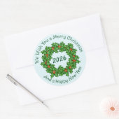 曲線文字ホワイトクリスマス封筒用シール ラウンドシール (封筒)