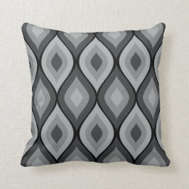 曲線楕円ジオメトリ |灰色の黒 クッション