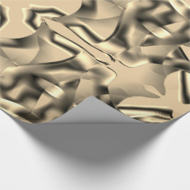 曲線状のベージュの形状と一部の暗い色調 ラッピングペーパー