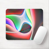 曲線状の切り抜きの色付き抽象芸術シェイプがオーバーレイ表示される マウスパッド (マウス)
