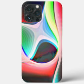 曲線状の切り抜きの色付き抽象芸術シェイプがオーバーレイ表示される Case-Mate iPhoneケース (裏面)