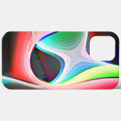 曲線状の切り抜きの色付き抽象芸術シェイプがオーバーレイ表示される Case-Mate iPhoneケース (裏面 (横))