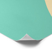 曲線状の幾何学模様(緑) ポスター (角)