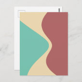 曲線状の幾何学模様(緑) ポストカード (正面/裏面)