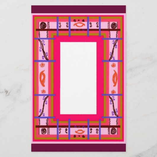 曲線状の格子文具 便箋 (正面)