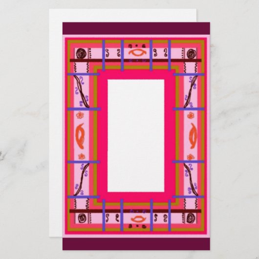 曲線状の格子文具 便箋 (正面/裏面)