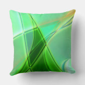 曲線状の緑のジオメトリックな形状(深い輪郭) クッション (裏面)