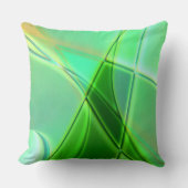 曲線状の緑のジオメトリックな形状(深い輪郭) クッション (正面)