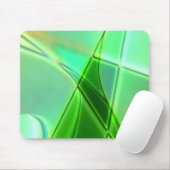 曲線状の緑のジオメトリックな形状(深い輪郭) マウスパッド (マウス)