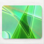 曲線状の緑のジオメトリックな形状(深い輪郭) マウスパッド (正面)