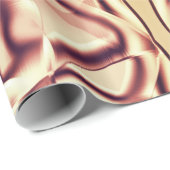 曲線状の茶色がかった形状とベージュトーン ラッピングペーパー (ロールコーナー)