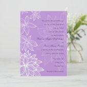 曲線的なブルーム ライラック ウェディング招待状 招待状 (スタンド正面)