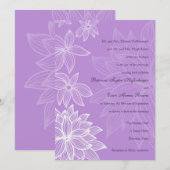 曲線的なブルーム ライラック ウェディング招待状 招待状 (正面/裏面)